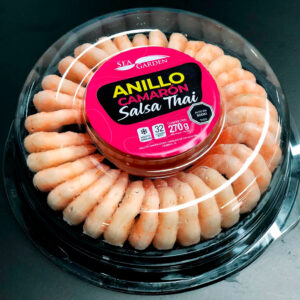 Anillo camarón cocido con salsa thai